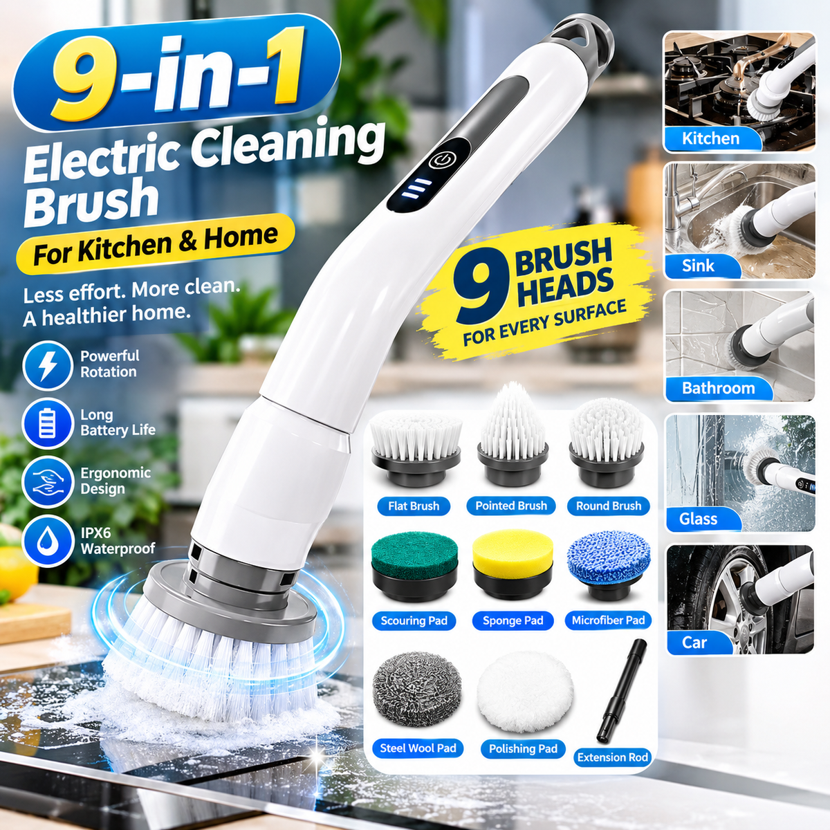 ✨ SpinPro 9™ Electric Cleaning Brush